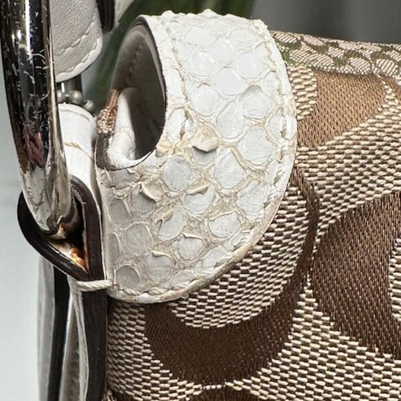 Coach Signature Jacquard Patchwork with Leather & Snake Trim - Picture 14 of 15